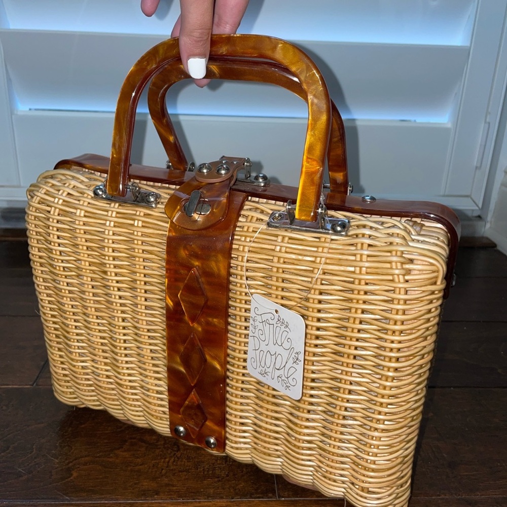 Free People Wicker Basket Purse